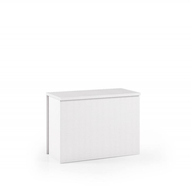 Coffre Miltonia, Grande boîte de rangement polyvalente, Commode moderne,  Fabriqué en Italie, 90x45h45 cm, Blanc et Béton