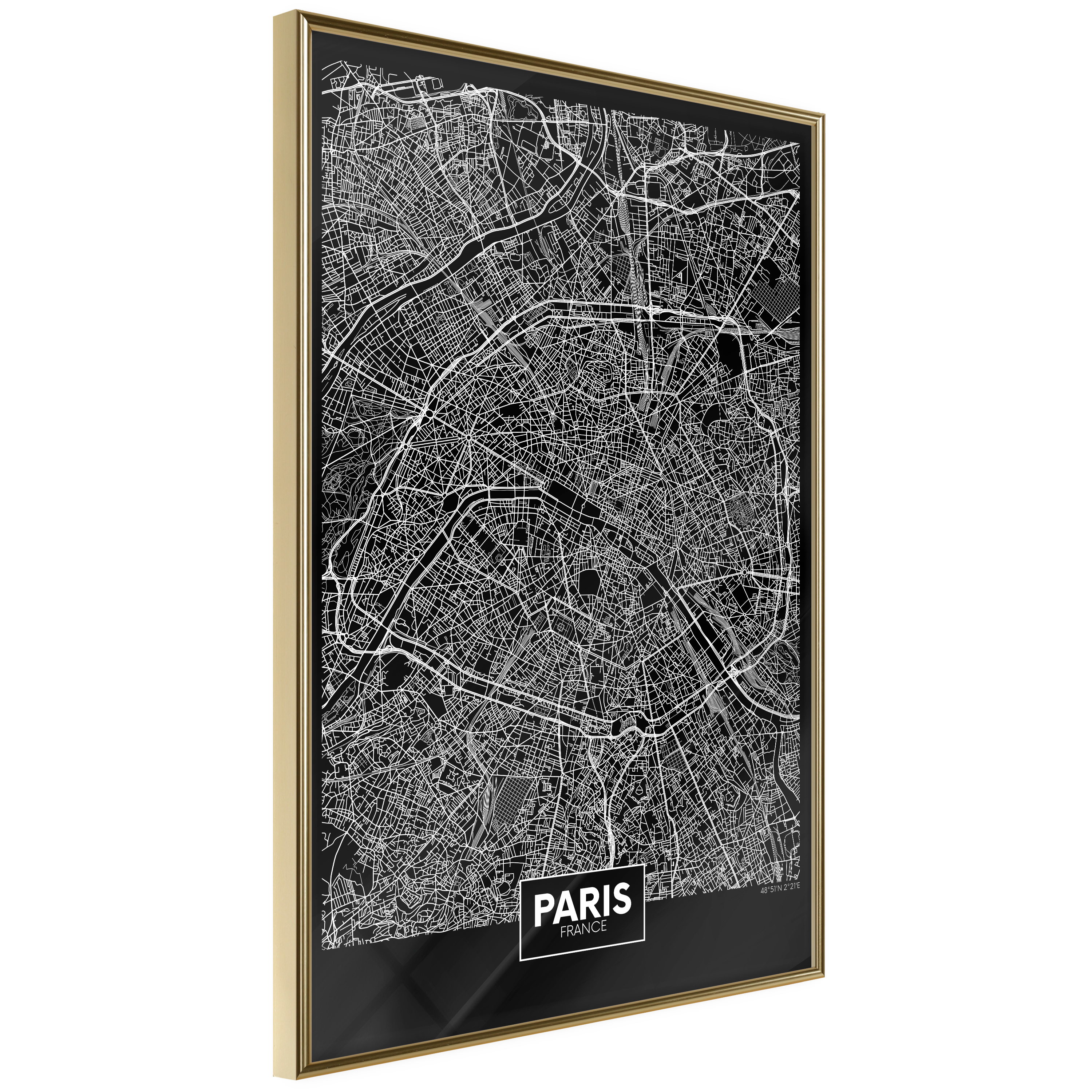 Poster City Map Paris (Dark) 30x45 cm Leroy Merlin