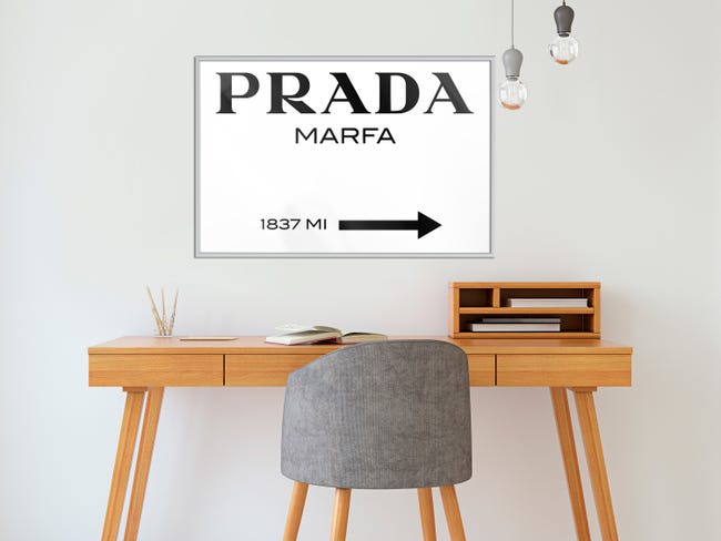 Poster et affiche - Prada (White) 90x60 cm