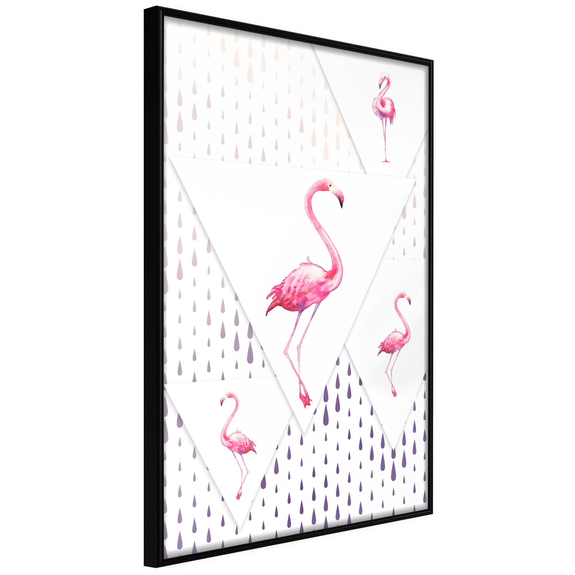 Poster - Flamingos and Triangles 20x30 cm | Leroy Merlin