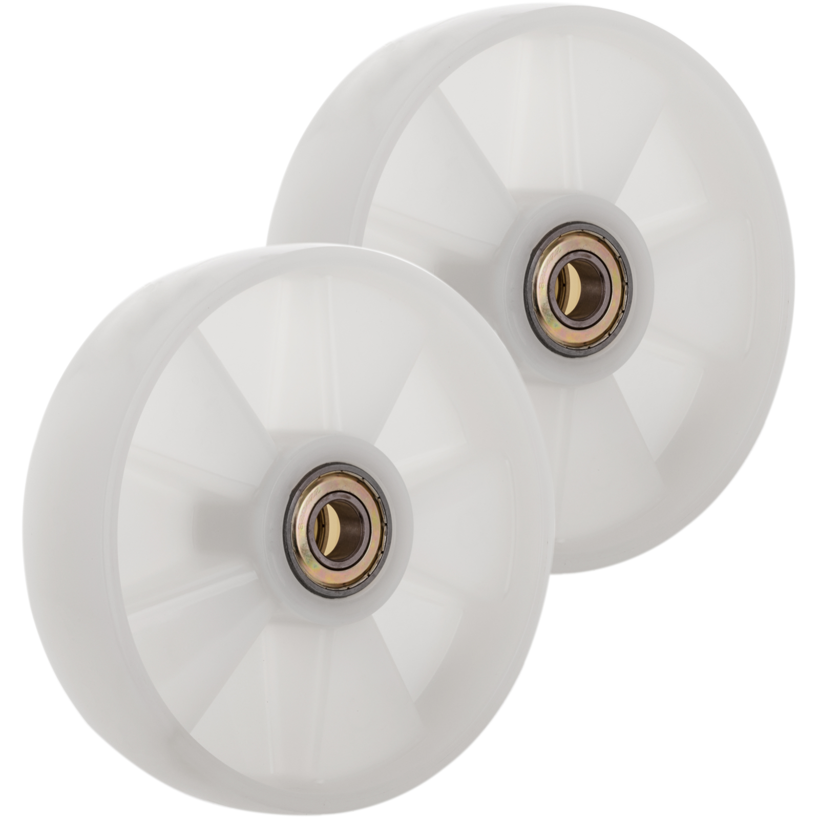 SWAWIS 4 pezzi Ruote Transpallet Poliuretano 80 x 60mm Asse 20 mm con Cuscinetti a Sfera Ruota Carico Massimo 600 KG Ruote di Ricambio per Transpallet Manuale