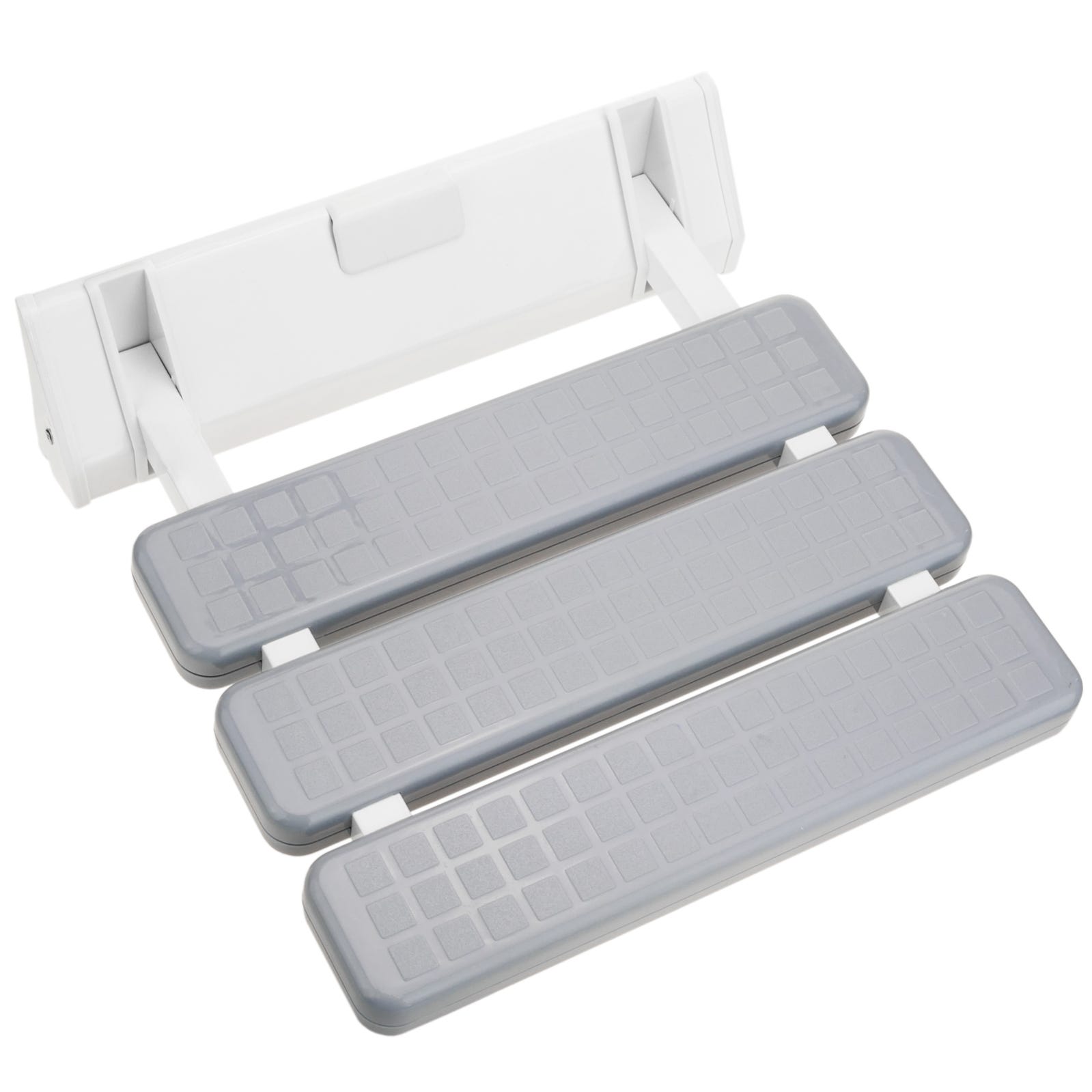 Sedile per doccia pieghevole. Sgabello per anziani in plastica e alluminio grigio 320x328mm Sedile per doccia pieghevole. Sgabello per anziani in plastica e alluminio grigio 320x328mm