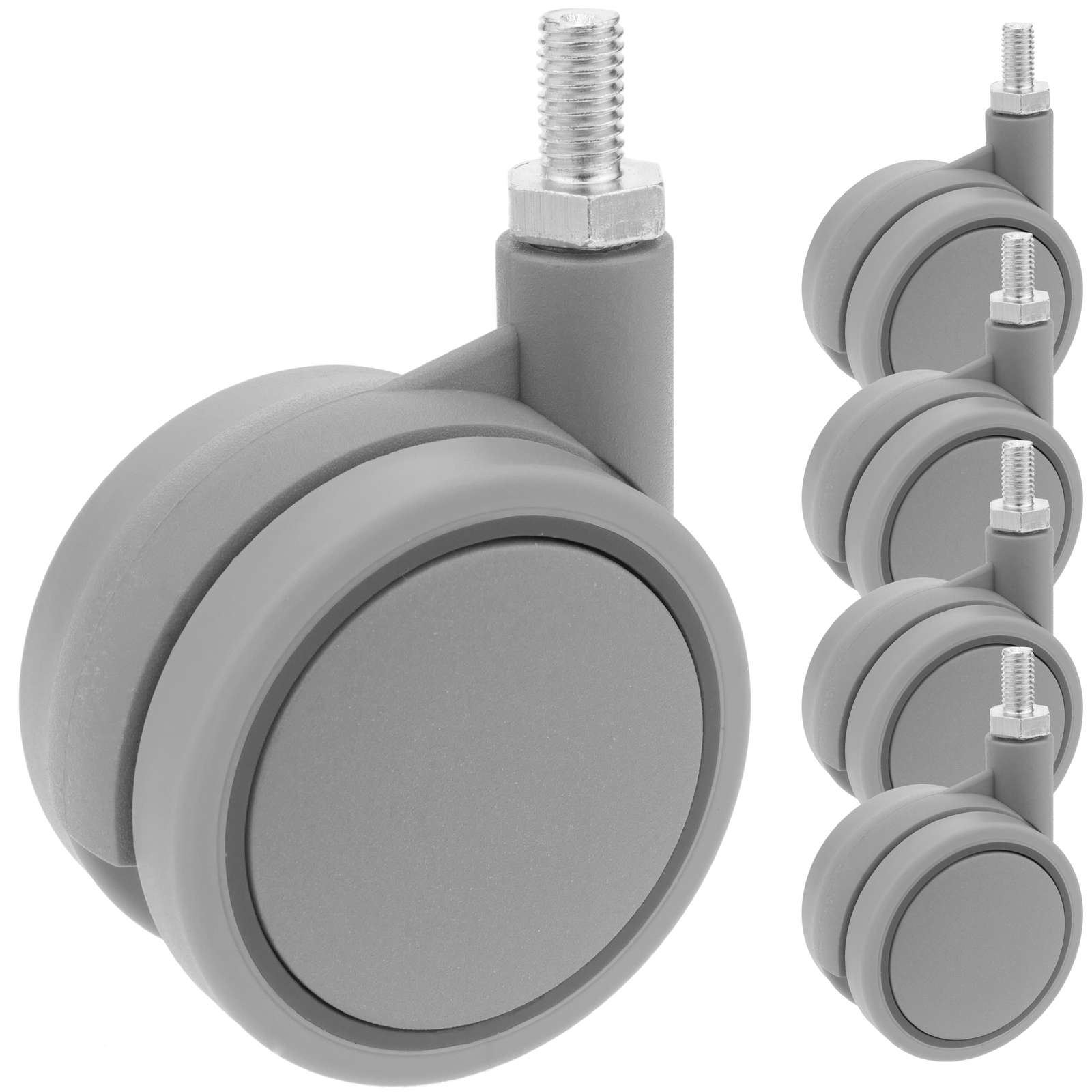 PrimeMatik - Rueda de bola de metal 14 mm para puertas y muebles 4 pack