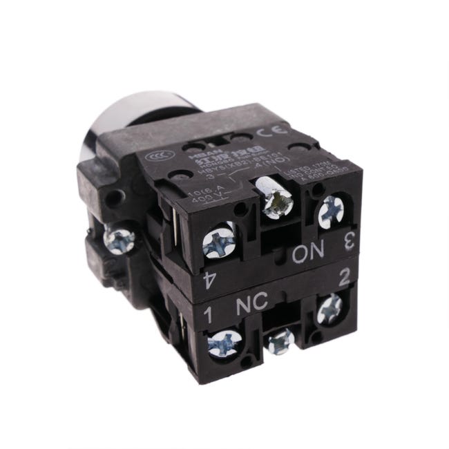 BeMatik - Bouton Poussoir Momentané 22mm 1NO 400V 10A Normalement Ouvert Vert 13324114 - Foto 4