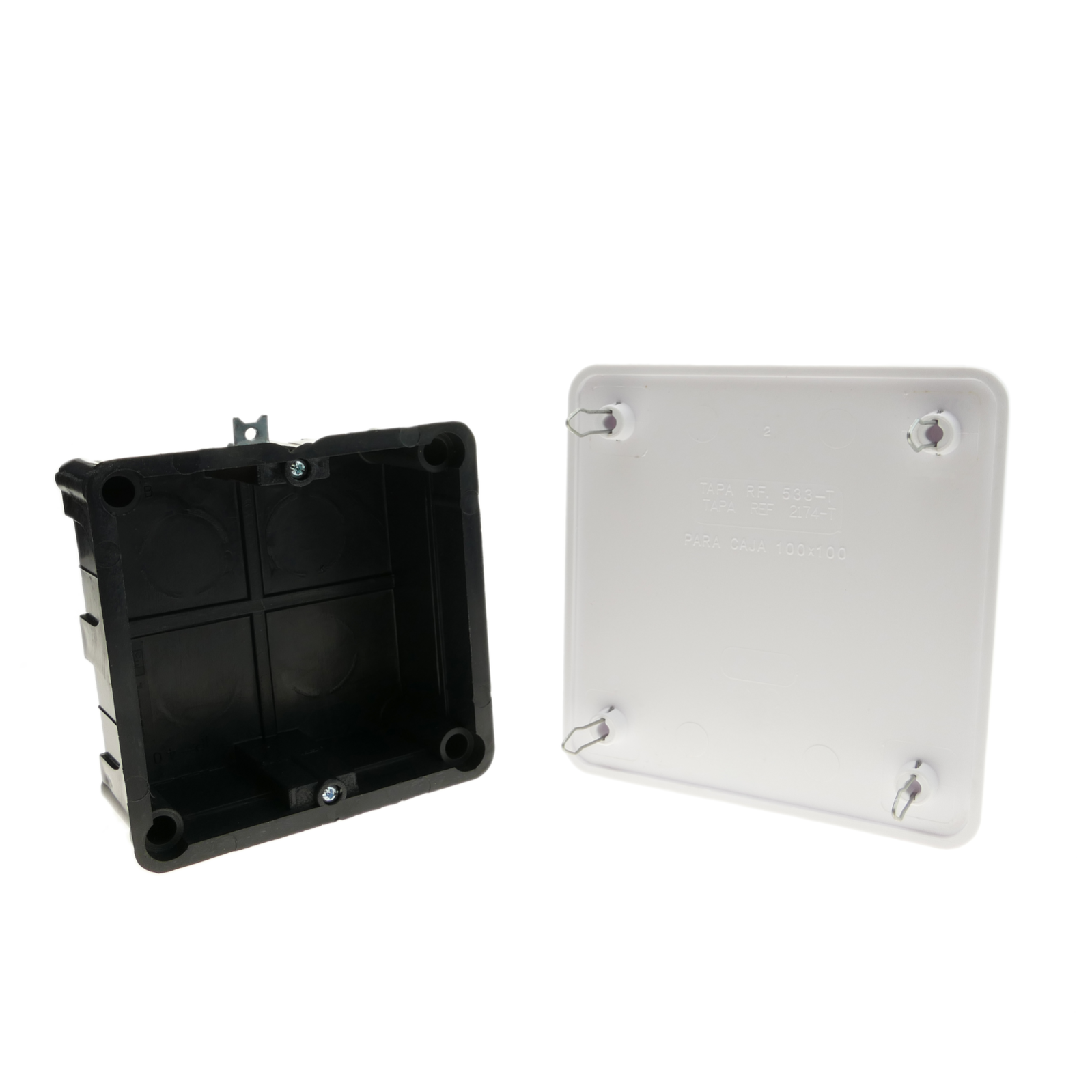 Boîte encastrée de registre électrique carré 100x100x48mm pour les murs creux - 4