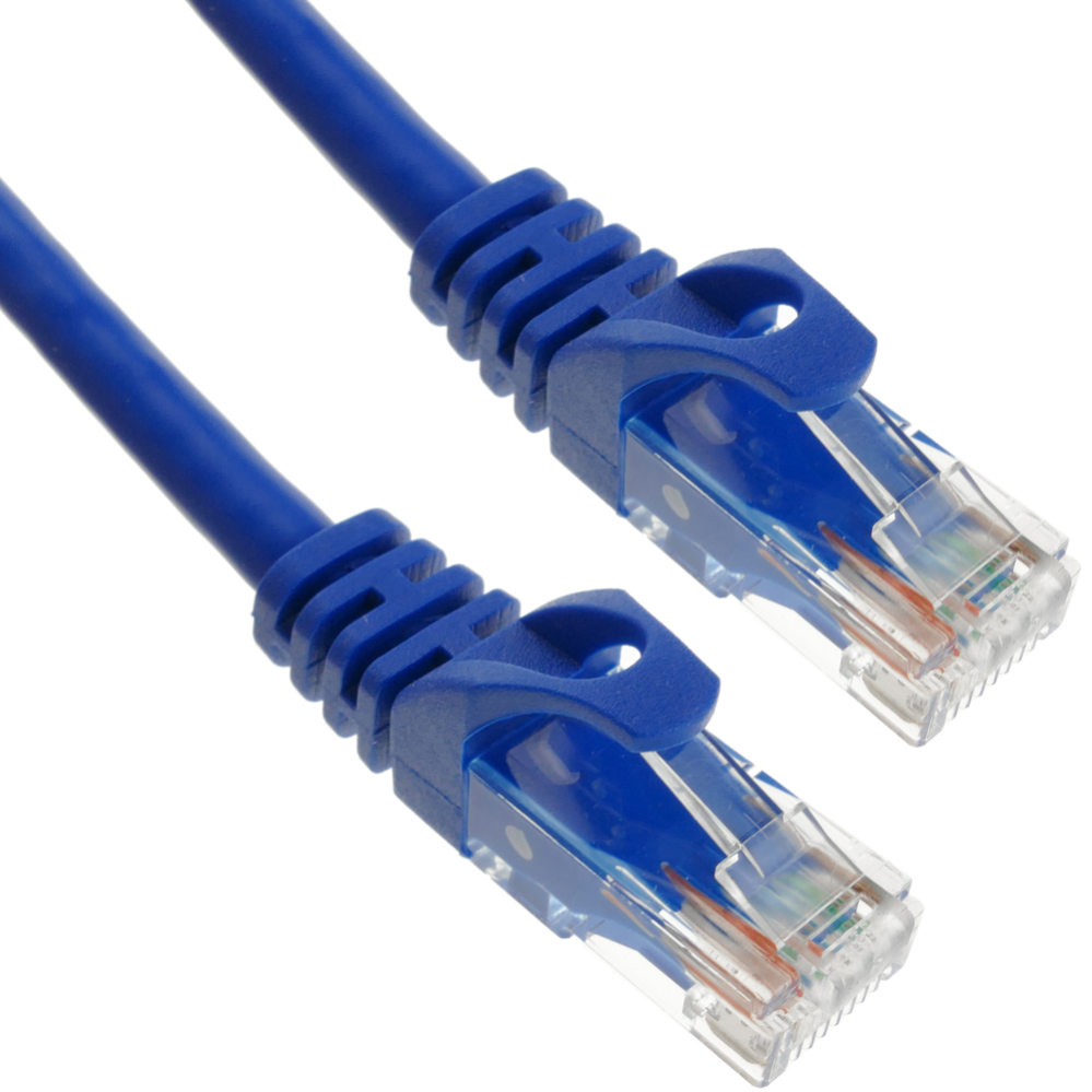 Cable de red rj45 macho - macho 0,5m azul