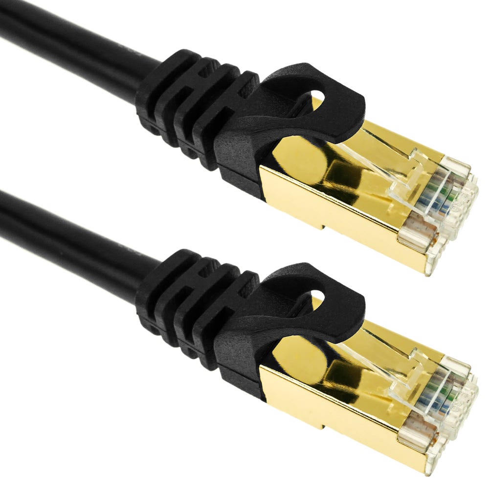 Cable de red ethernet 10 metros LAN SFTP RJ45 Cat.7 negro