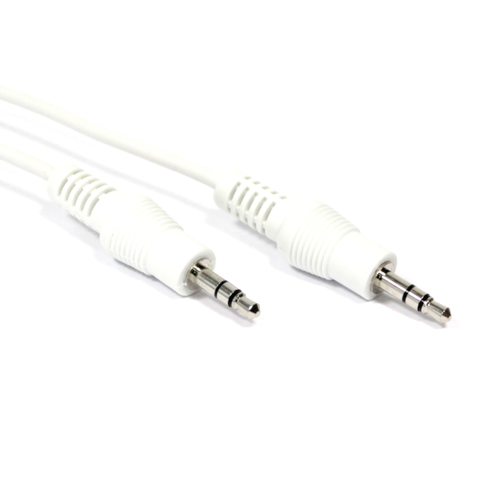 Blanc Câble Audio Minijack Stéréo 3,5 M/m 1m Leroy Merlin