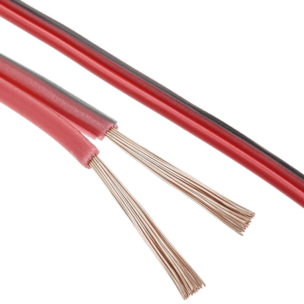 Câble haut-parleur torsadé 2x1.5 mm² 10 m rouge NORAUTO SOUND