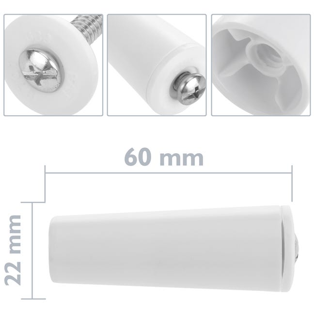 Tope Persiana PVC 60MM PACK DE 2 UDS. Color Blanco - AliExpress