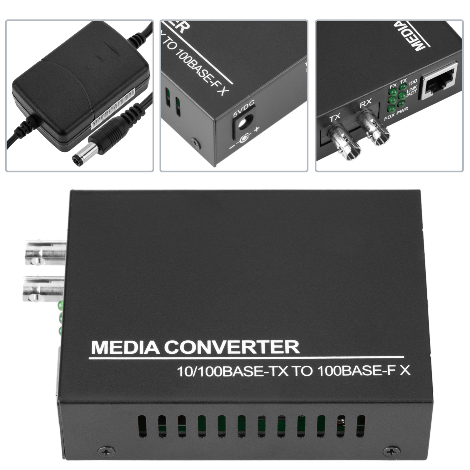 Paire de convertisseurs Ethernet à fibre optique rapide