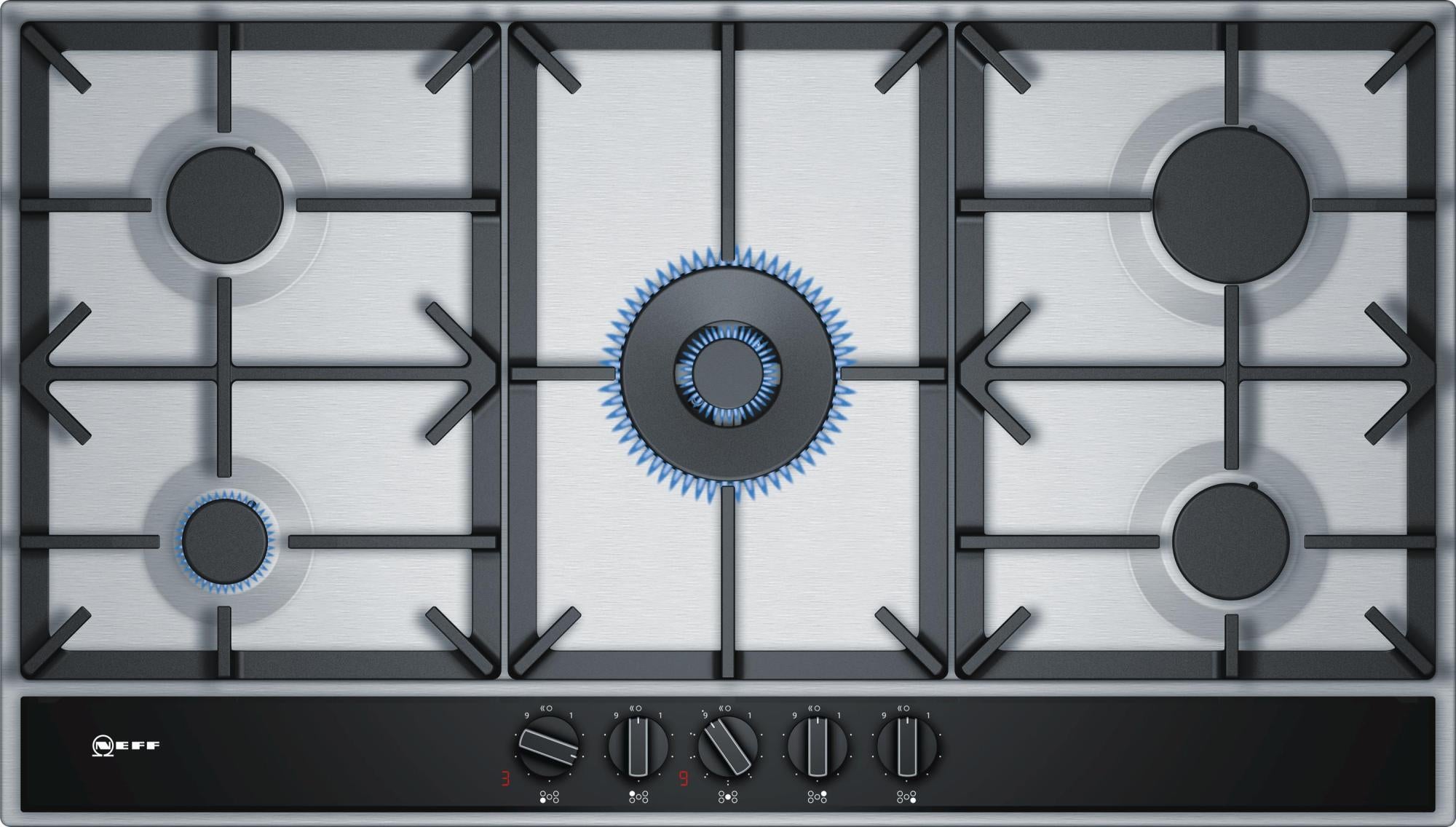 Table inox gaz 90cm 5 feux Neff T29DA69N0 Leroy Merlin