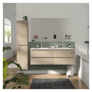 Miroir lumineux bois chêne naturel Cooke & Lewis Isle 120 cm