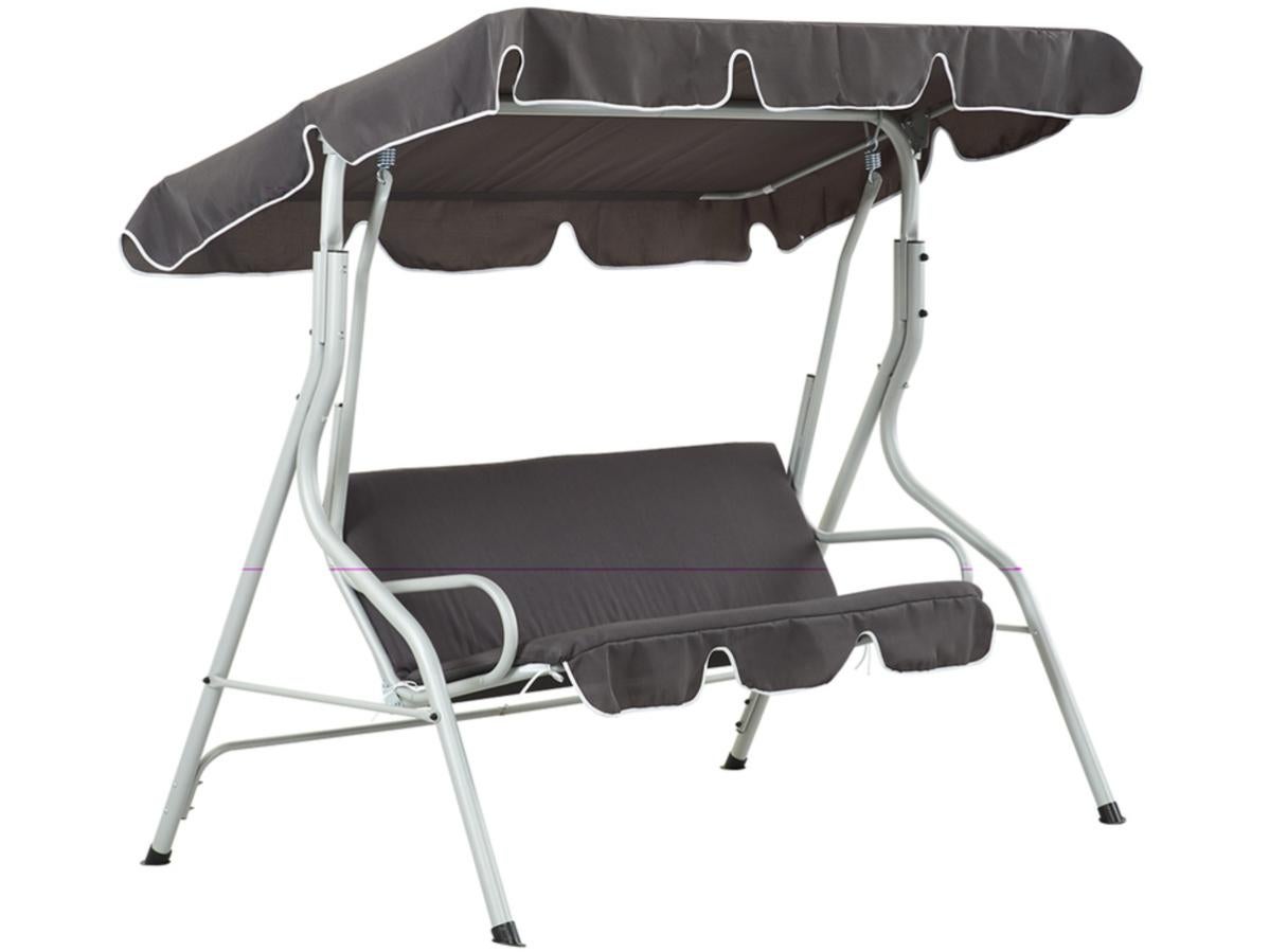 BALANCELLE JARDIN SWING - 3 PLACES - GRIS | Leroy Merlin