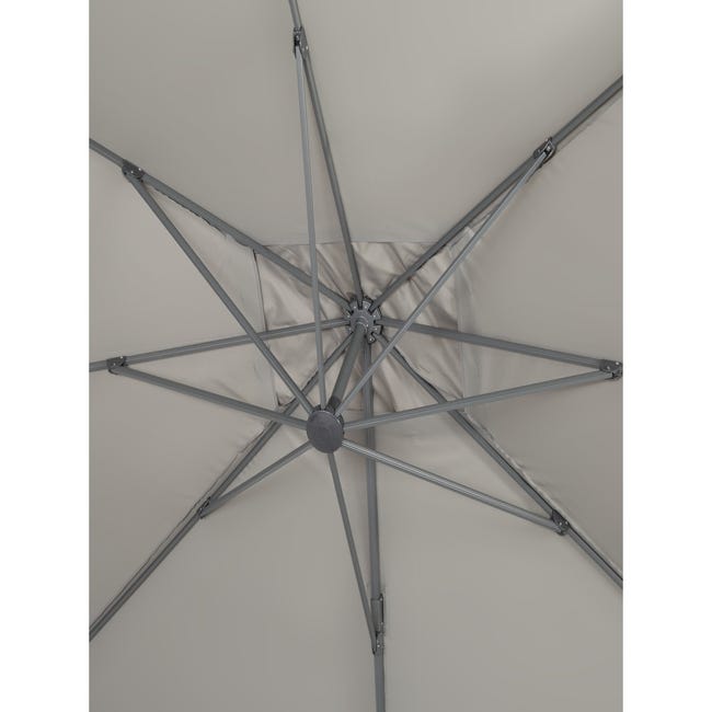 Parasol Déporté 4 x 3 m Aluminium Toile Taupe + Housse – Lesun