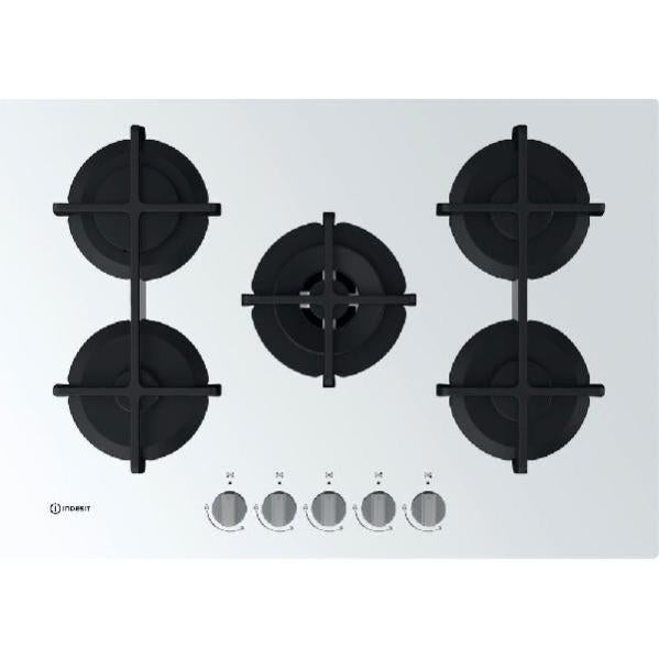 Indesit ING 72T/WH plaque Blanc Intégré (placement) 73 cm Gaz 5 zone(s