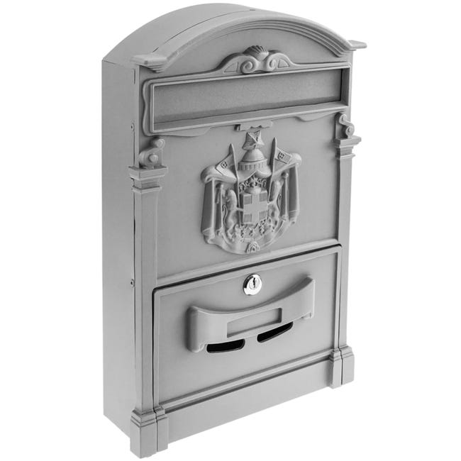 boite aux lettres retro antique vintage metallique colore gris pour mur leroy merlin