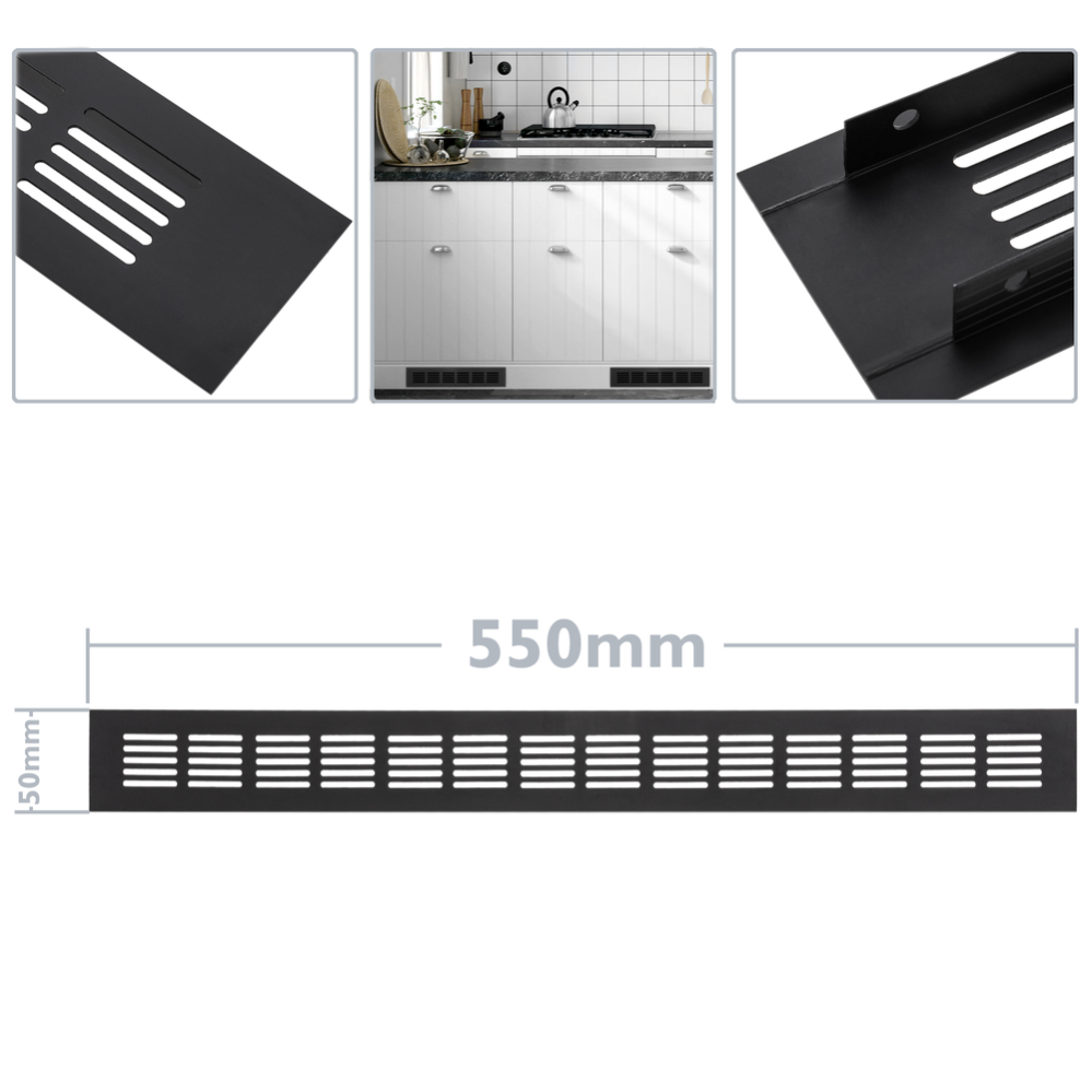Grille De Ventilation Pour Plinthes Base En Aluminium 550x50mm De