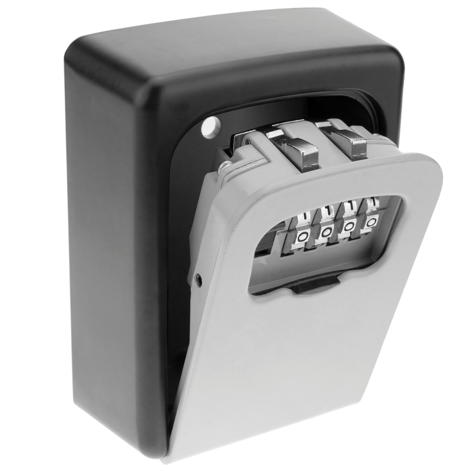 Argento porta chiave programmabile per lhome office Wefond Cassetta di sicurezza a chiave con serratura a muro per esterno con combinazione a 4 cifre