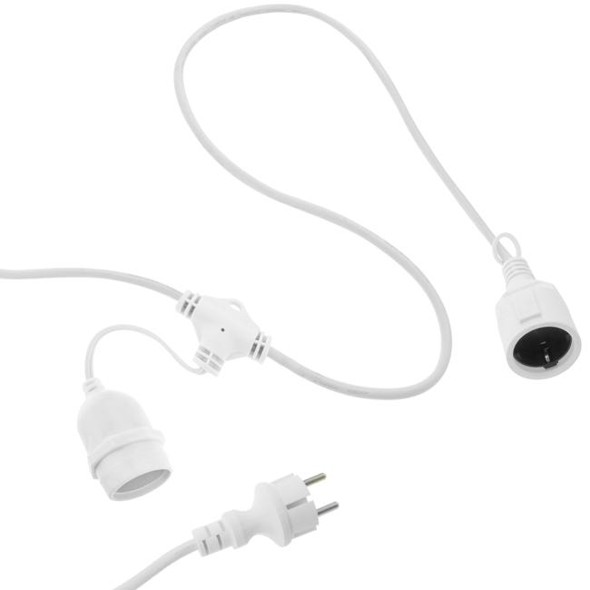 guirlande 10 ampoules pour exterieur avec e27 calotte ip44 cordon alimentation 10m extensible blanc leroy merlin