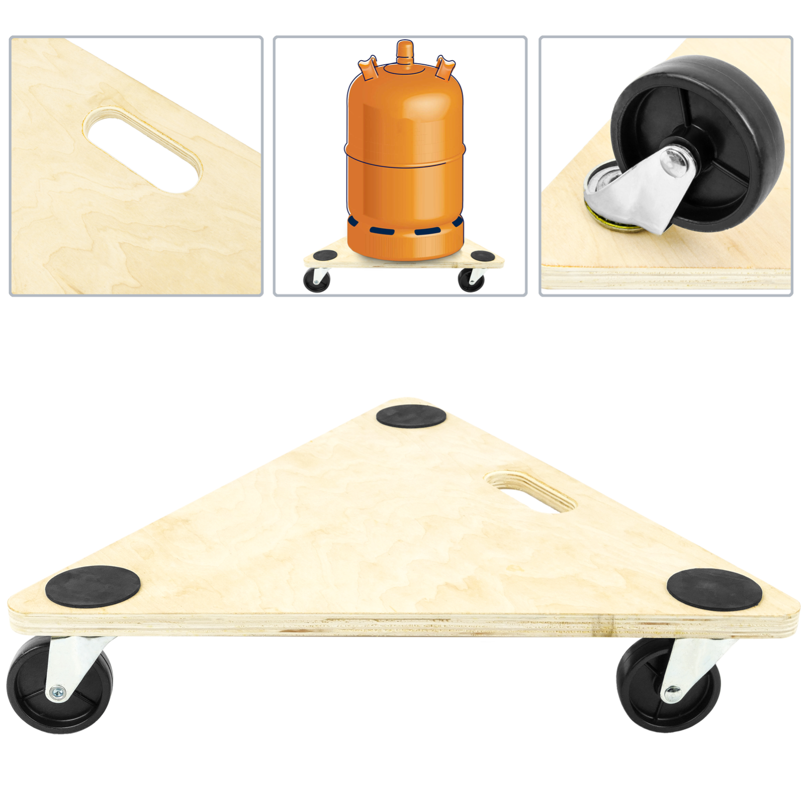 Carrello Trasporto Mobili Con Rotelle - Piattaforma Rettangolare, Capacità 200 Kg, 4 Ruote Girevoli 360°, Barra Di Traino - Per Frigorifero, Divano, Pianoforte