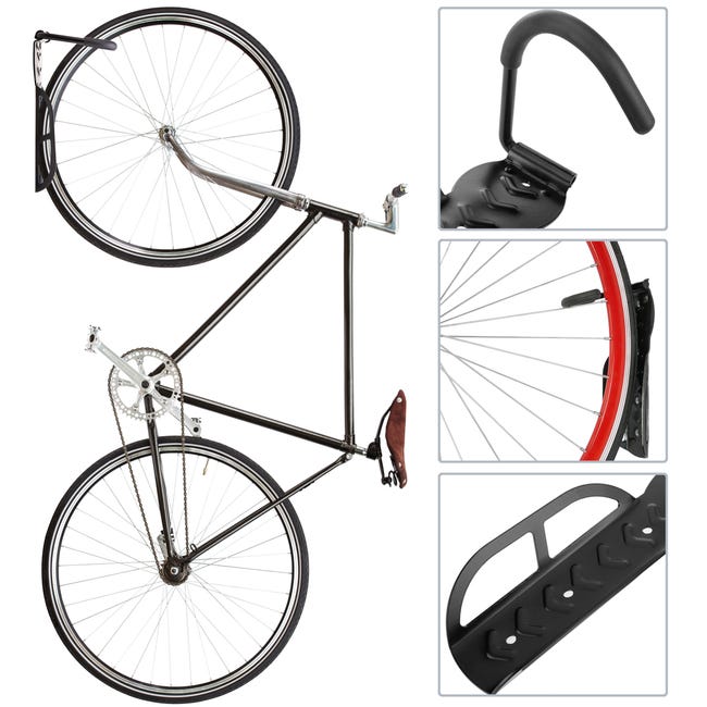 Râtelier 3 vélos Système range-vélo support pour bicyclette en acier  Fixation sol ou mur - Cablematic