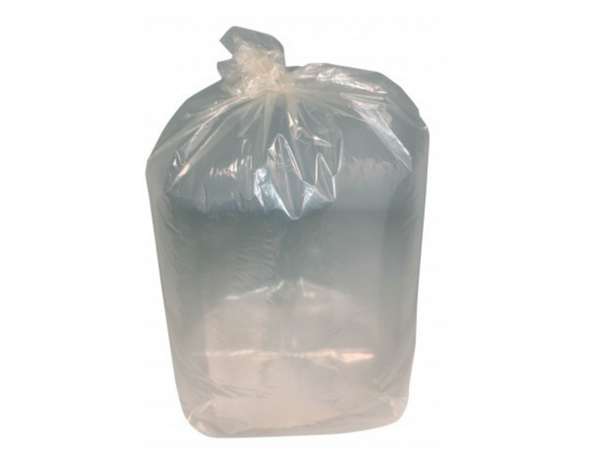 Sac poubelle basse densité 45µ - transparent - 150 L - carton de 5 x 20 sacs