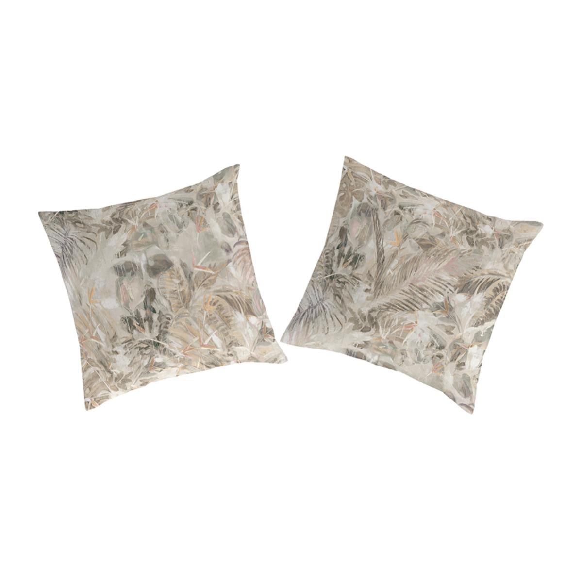 Lot De 2 Taies Oreiller 50x70cm Microfibre Brossée Oeko-Tex - Motifs Brodés Anthracite