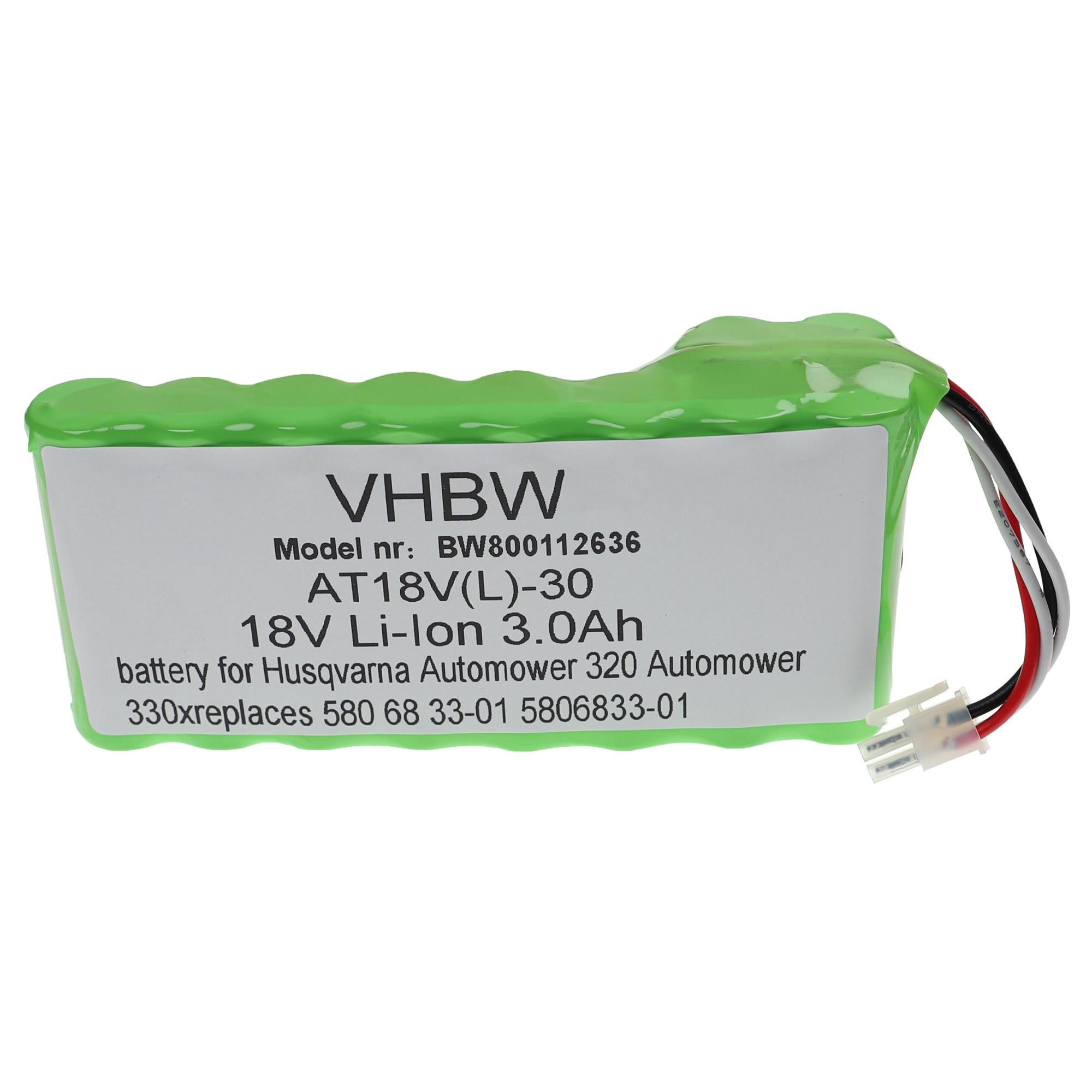vhbw Li-ION Batterie 2600mAh pour Tondeuse à Gazon Robot Tondeuse Husqvarna Automower 310 Modell 2015 310 Modell 2016 18.5V 310 Modell 2017 