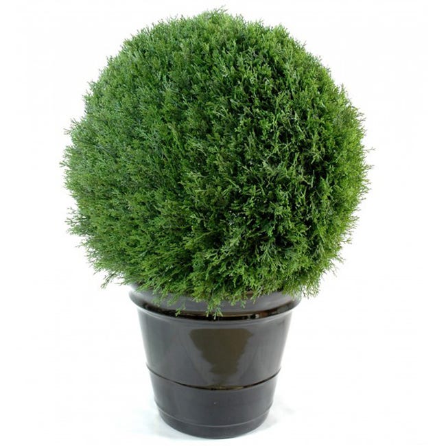 Plante Artificielle Haute Gamme Spécial Extérieur / Cyprès Artificiel Mini  Boule Vert - Dim : 90 X 65 Cm | Leroy Merlin