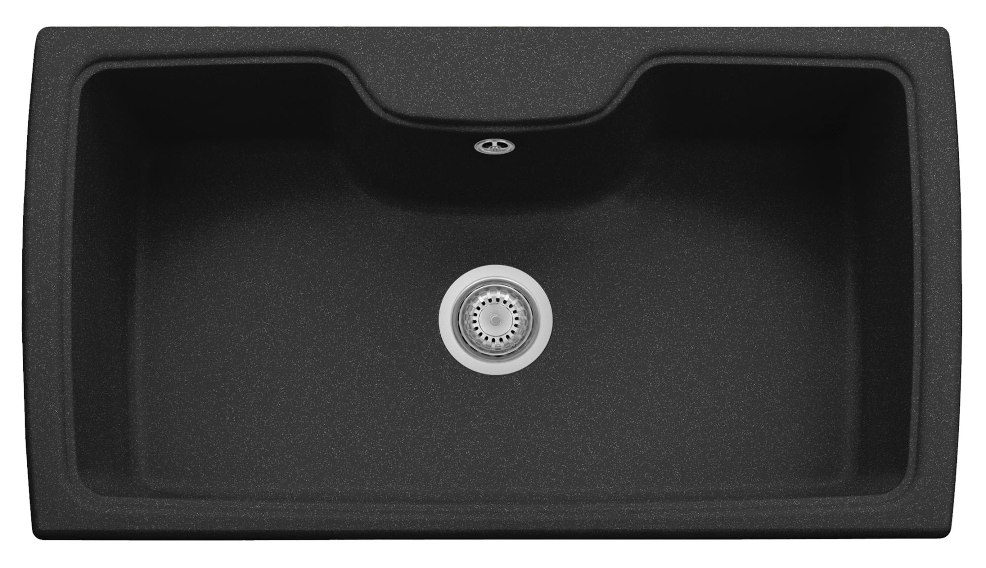 Lavello composito cucina Plados HR0860 una vasca - UM44 Nero Metal ...