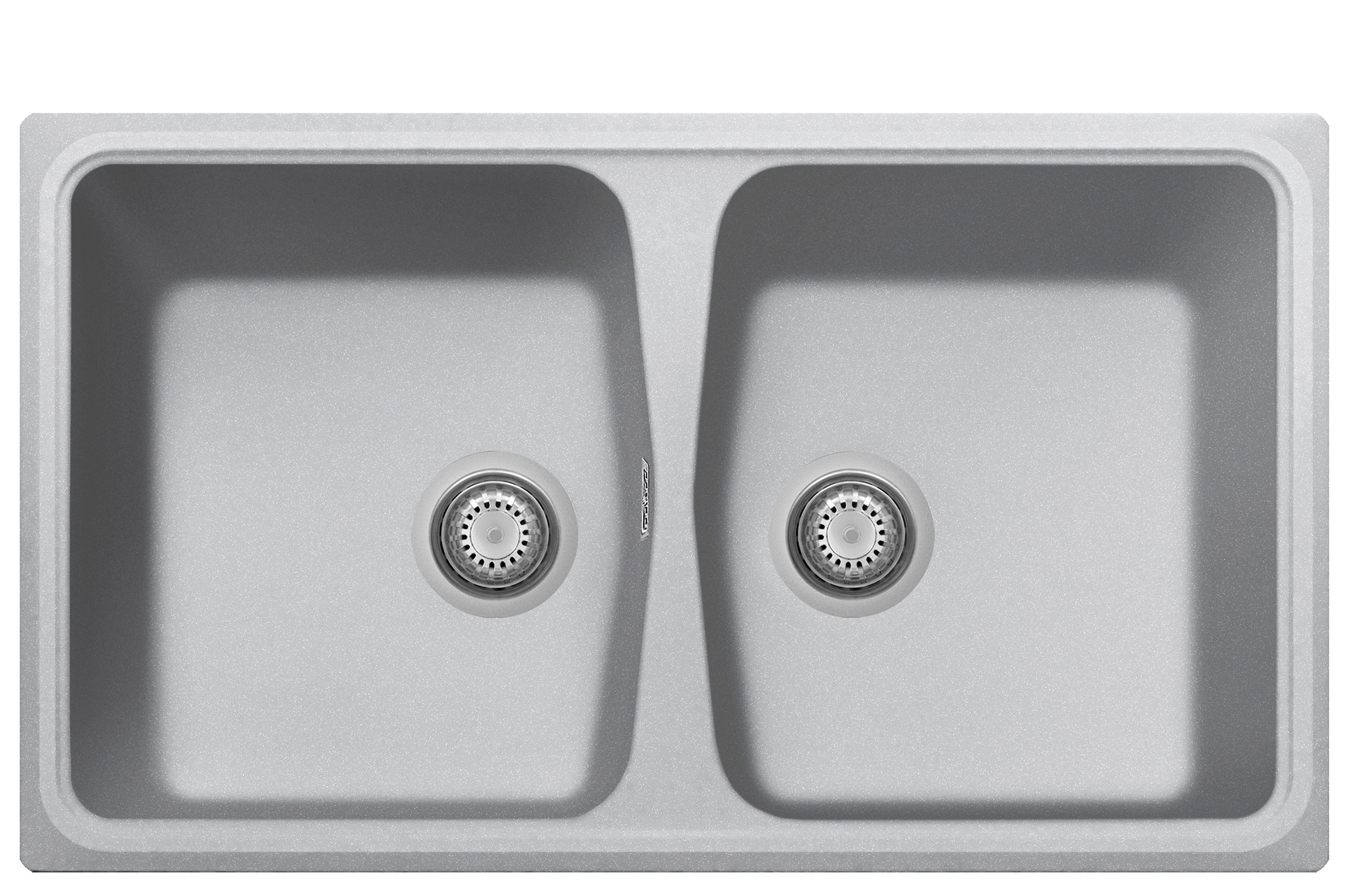 Plados SP0862 Quarz Waschbecken 2 Becken - Matt Schwarz 86x50cm Einbauküche