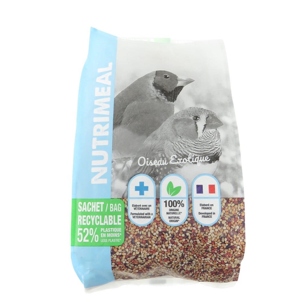 Animallparadise -Graines Alimentation oiseaux exotique nutrimeal, 800g.