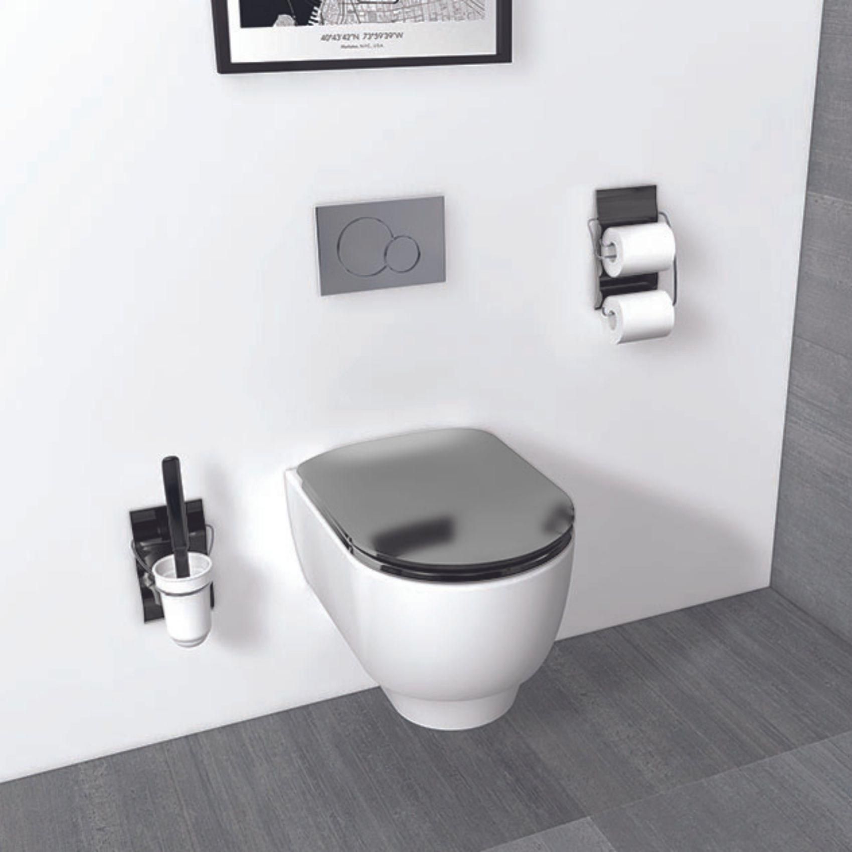 Abattant OLFA wood slim descente assist e Effet m tal Gris