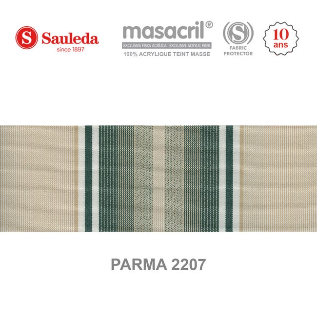 Toile pour store banne 6 x 2,75 m - Tissu acrylique Sauleda Parma 2207 -  Rentoilage sur-mesure store de terrasse extérieur