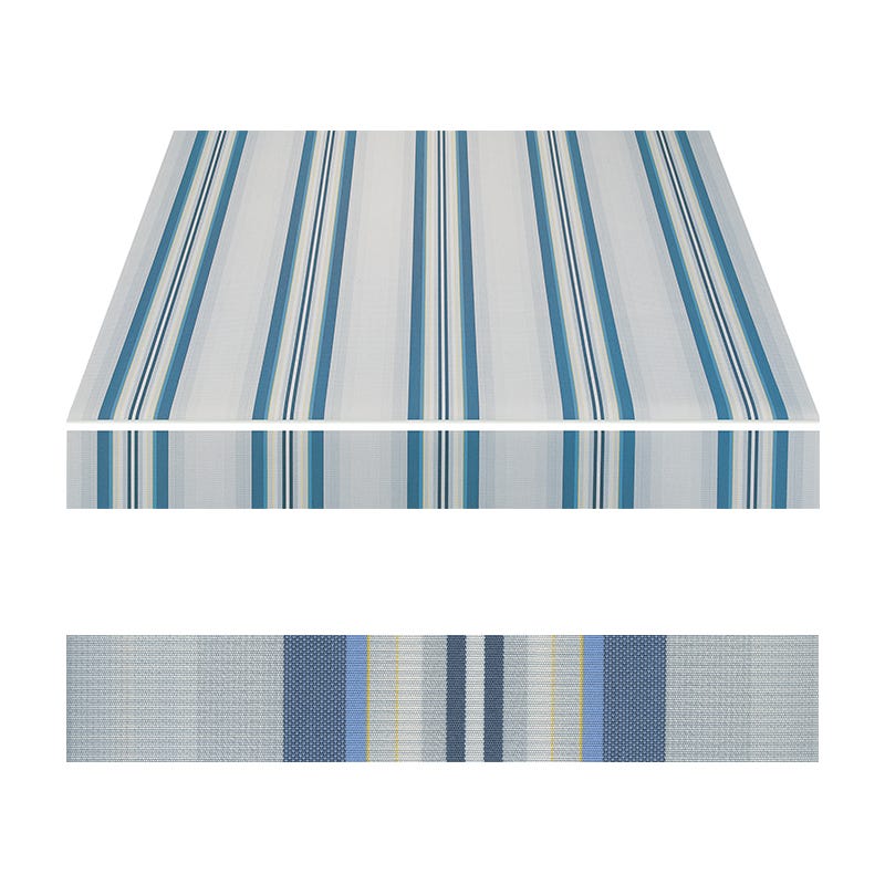 Toile pour Store Banne en Polyester Bleu et blanc de 6 x 3 m