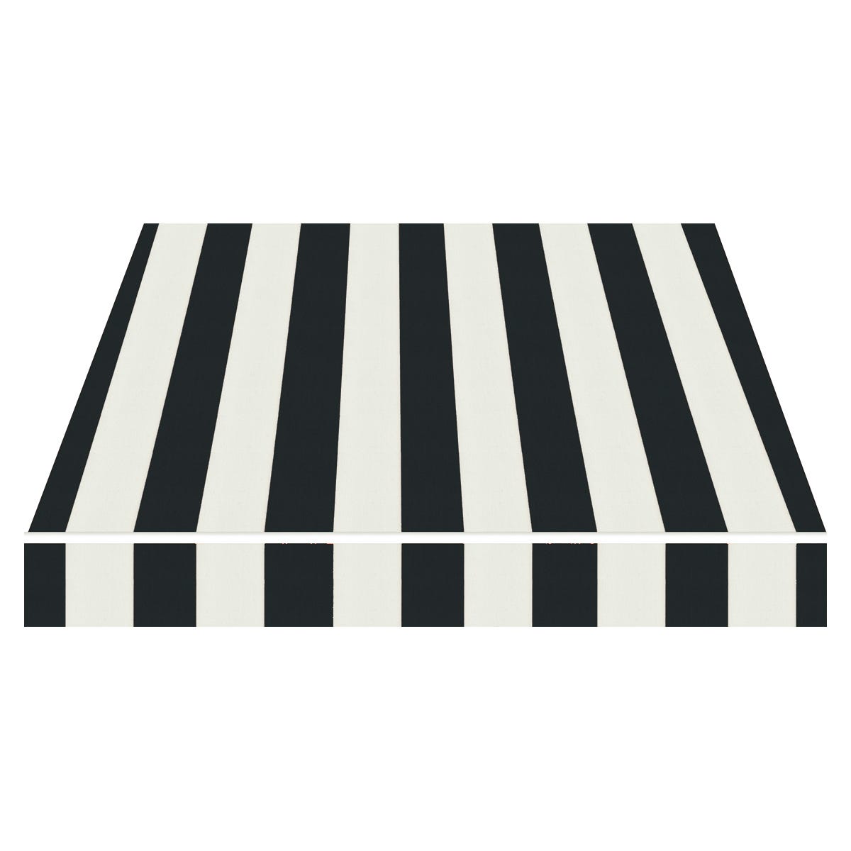 Toile pour store banne 6 x 2,75 m - Tissu acrylique Sauleda Blanc/Noir 2171  - Rentoilage sur-mesure store de terrasse extérieur