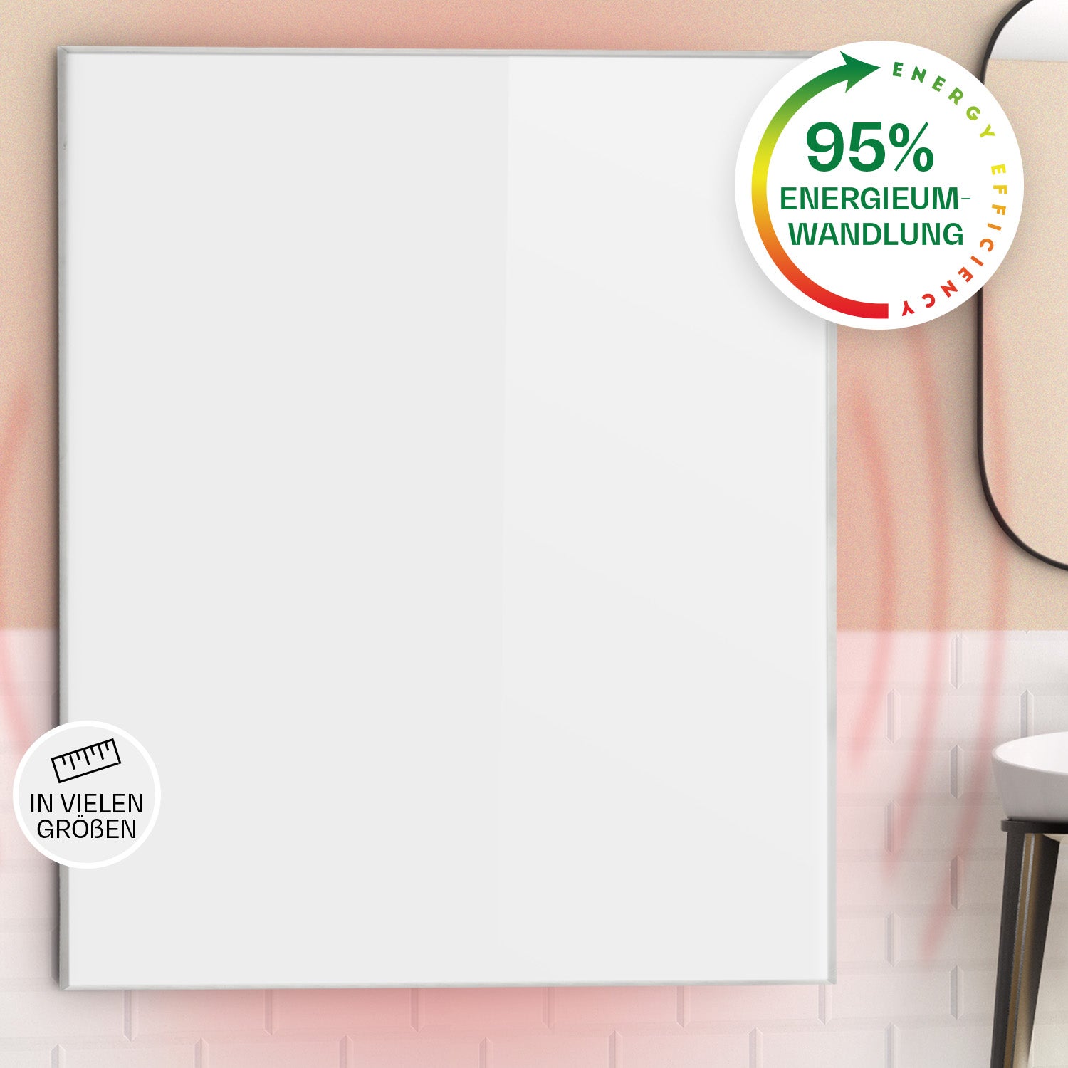 Klarstein Wonderwall 30 Radiateur infrarouge 30x100 cm 600W minuterie IP24  blanc