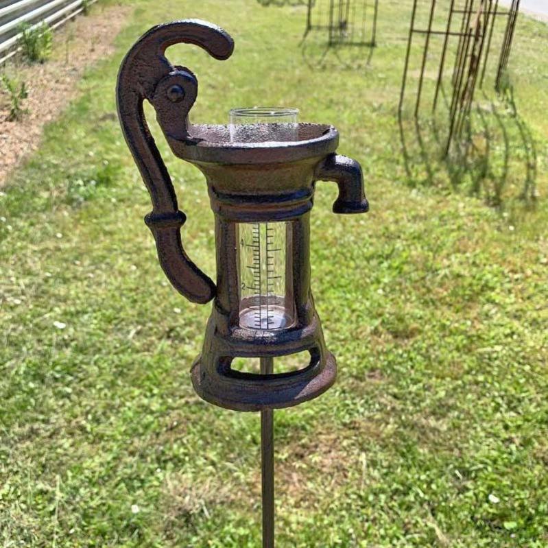 Pluviomètre Jardin Fonte | Récipient Verre Gradué | Décoratif Et Pratique | 100cm