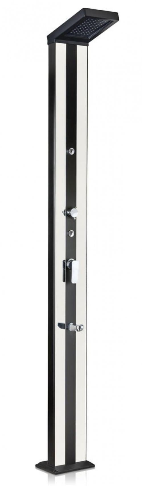 Ducha Solar De Exterior Cuadrada En Aluminio Premium Con Rociadores - 20X11X215 Cm - 38 L