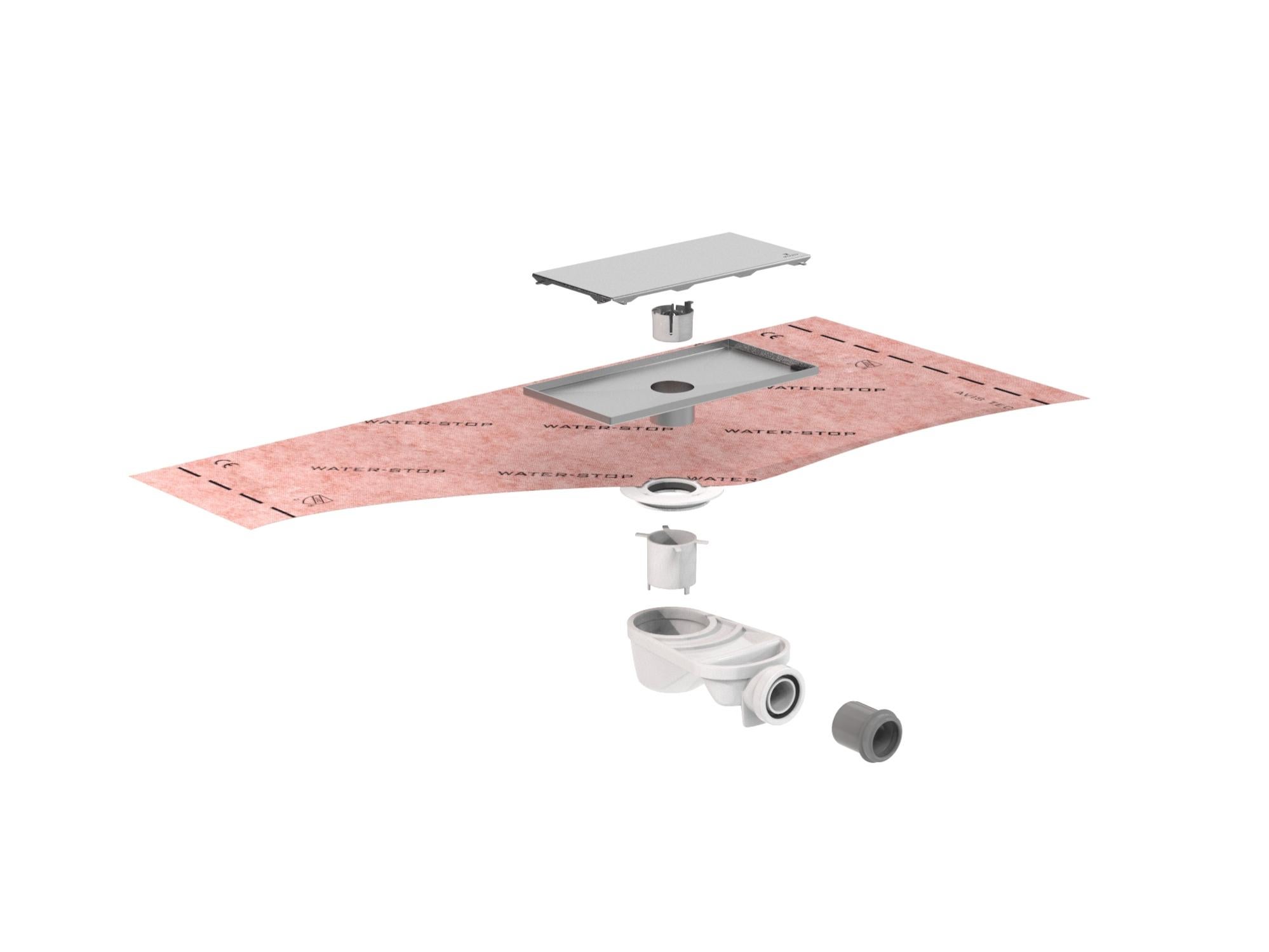 Kit De Douche A L'italienne, Evolux Lisa 15x30 Cm. Canivelle. Grille