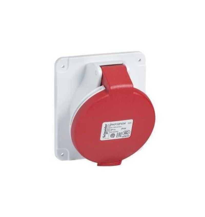 Presa Industriale Da Parete Inclinata Electraline 80869 – 16A 3P+T 380V IP44, Colore Rosso