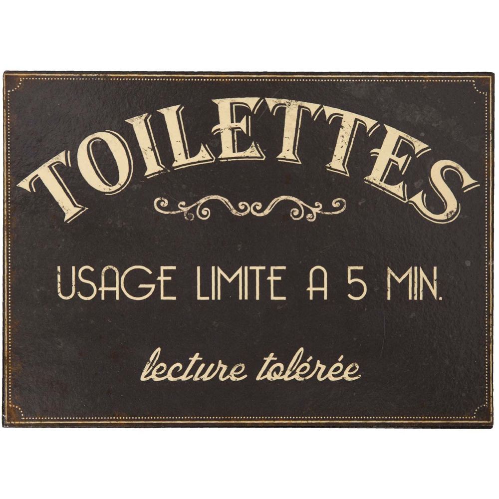 Plaque En Métal Humour 21 X 15 Cm Toilettes Usage Limité Antic Line Créations Leroy Merlin 