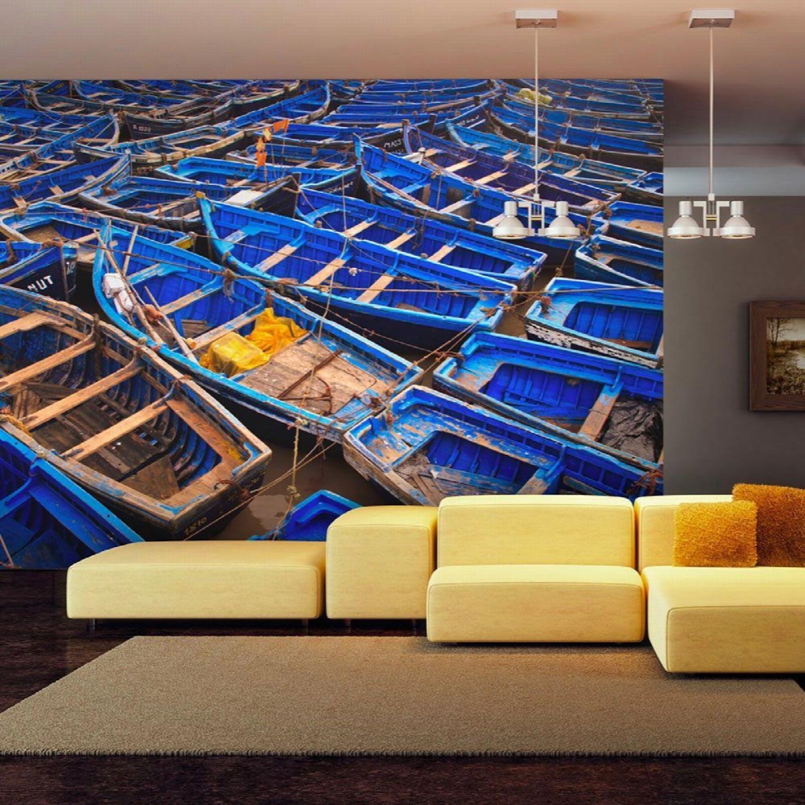 Papier peint x de pêche bleus - 250 x 193 cm | Leroy Merlin
