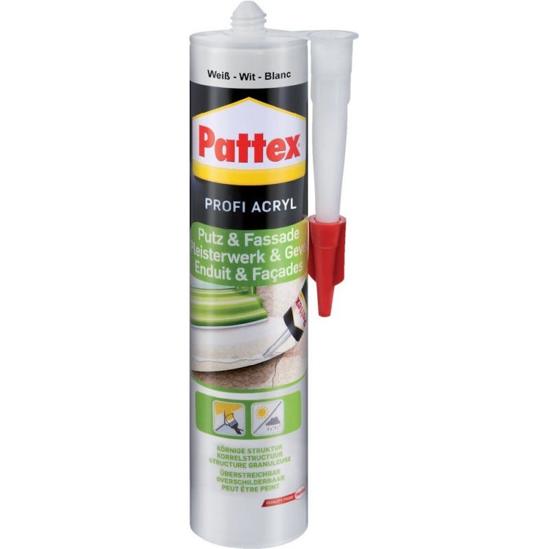 1508274 - PATTEX] Cartouche de colle mastic acrylique blanche P 100 - 380g