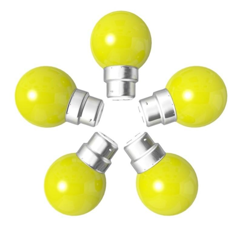 Lot de 5 ampoules jaunes B22 Incassables avec culot en fer Leroy Merlin