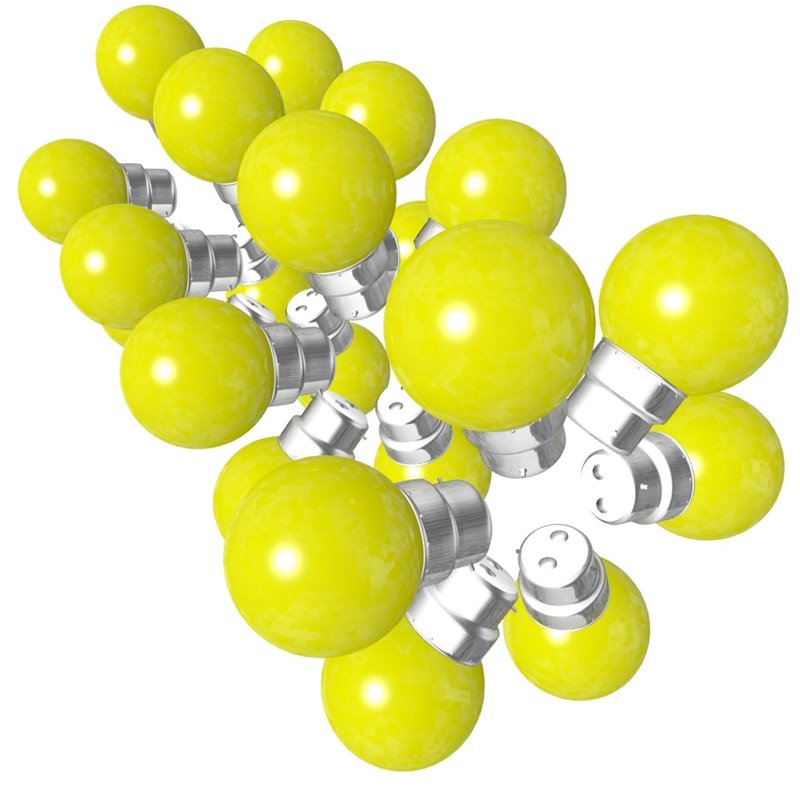 Lot de 24 ampoules jaunes B22 Incassables avec culot en fer Leroy Merlin