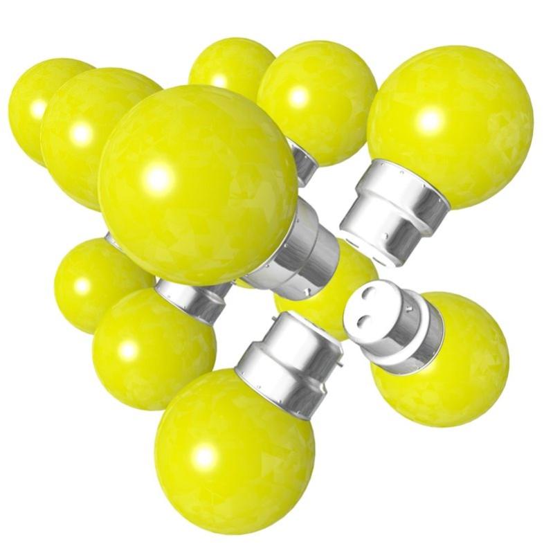 Lot de 12 ampoules jaunes B22 Incassables avec culot en fer Leroy Merlin