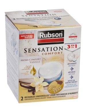 Pack de 2 recharges vanille absorbeur humidité Sensation Rubson