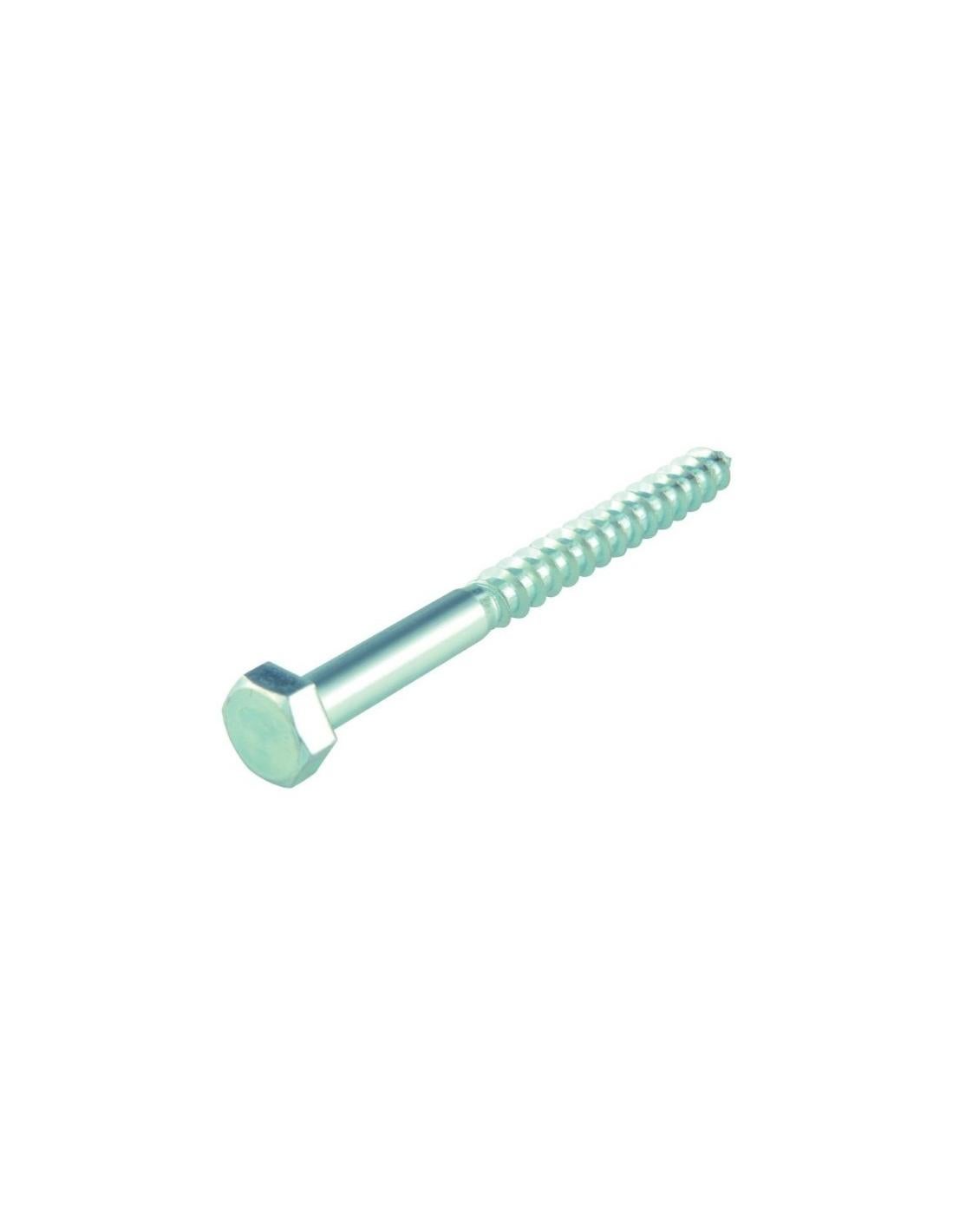 Tirefond Tête Hexagonale Acier Zingué 8 X 50 Mm 4 Pc(s) | Leroy Merlin